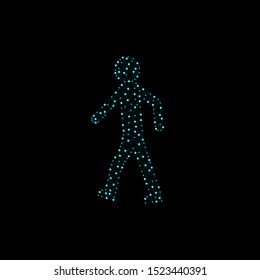 Silhouette of a man from polygons. Abstract image. Vector illustration