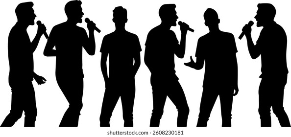 silhouette of a man posing to sing