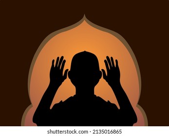 silhouette of a man praying