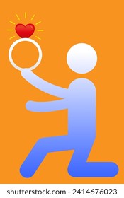 silhouette of a man presenting a ring