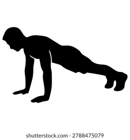 Silhouette of man in pushup position