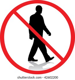 Silhouette of man in red circle