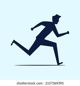 Silhouette of a man running. Concept of commitment and competition. vector illustration