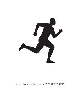 La silueta de un hombre corriendo con postura dinámica y movimiento fluido transmite energía y forma física