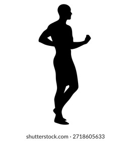 silhouette of a man running fast for athletic performance and health motivation