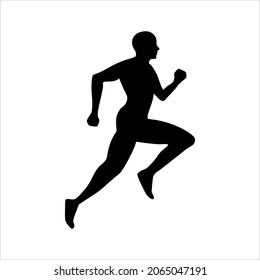 Silhouette Man running Jogging fitness