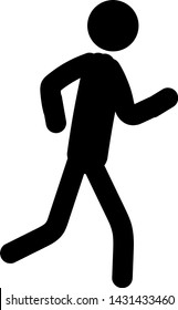 silhouette of man running on white background