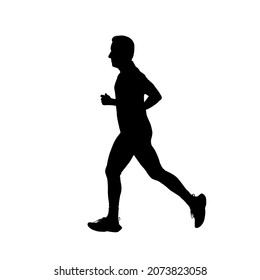 Silhouette of A man running. vector