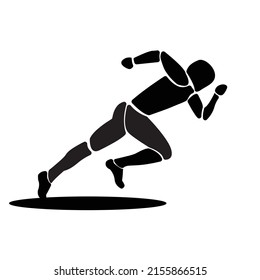 silueta de un hombre corriendo, Silhouette corriendo diseño de ilustración vectorial, diseño creativo, simple