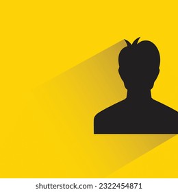 silhouette man with shadow on yellow background