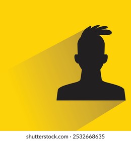 silhouette man with shadow on yellow background