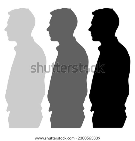 A silhouette of a man from the side