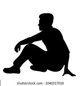 silhouette man sitting