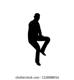 Silhouette Man Sitting Stock Vector (Royalty Free) 1128088016