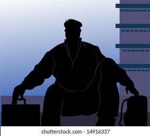 silhouette of man sitting	