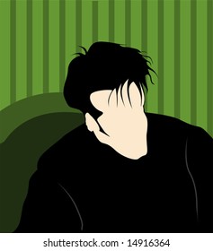 silhouette of man sitting	
