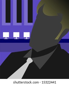 silhouette of a man sitting	