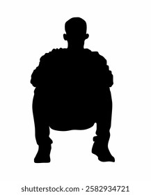 silhouette of a man sitting calmly