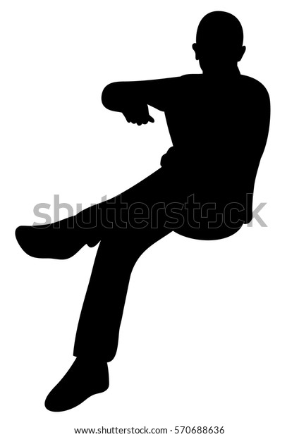 Silhouette Man Sitting Important Vector Isolated Stock Vector (Royalty ...
