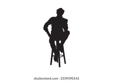 silhouette of man sitting on chair