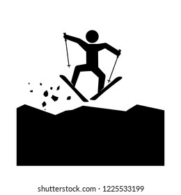 silhouette man skiing icon