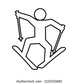 silhouette man skiing icon