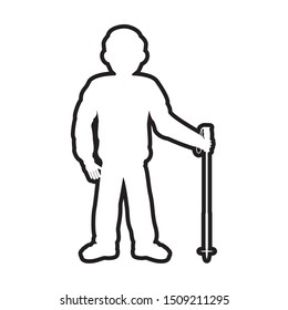 silhouette man skiing icon vector illustration