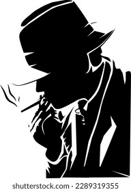 silhouette of a man smoking vector
