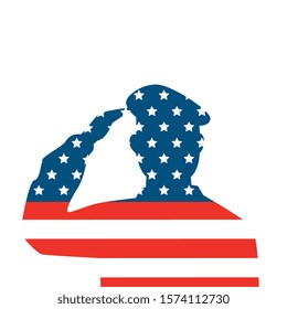 silhouette of man soldier with united states flag vector illustration design