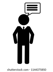 silhouette of man with speech bubble