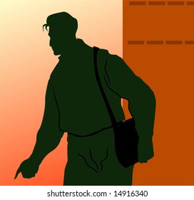 silhouette of man standing 	
