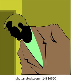 silhouette of man standing 	