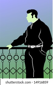 silhouette of man standing 	