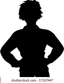 silhouette of man standing 	