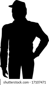  silhouette of man standing 	