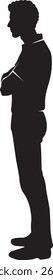 Silhouette of Man Standing with Arms Crossed