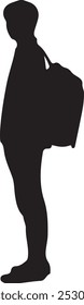 silhouette of a man standing with a bag