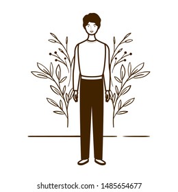 silhouette of man standing with landscape background