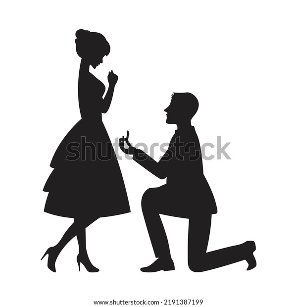 Silhouette Man Standing On One Knee Stock Vector (Royalty Free ...