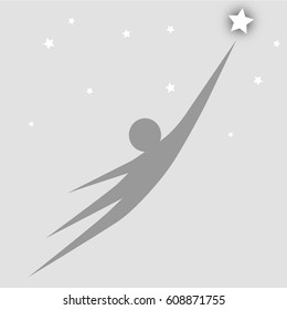 Silhouette of man with star vector