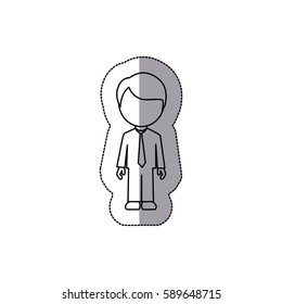 silhouette man sticker icon, vector illustraction design