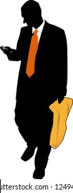 silhouette of man in suit