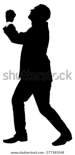 Silhouette Man Suit Hands Clasped Looking Stock Vector (Royalty Free ...