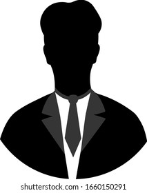 Silhouette of a man in a suit vector graphics