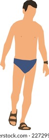 Silhouette Man Swimsuit Walking 3 illustration