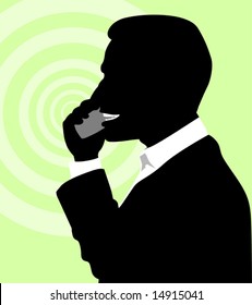  silhouette of a man talking	