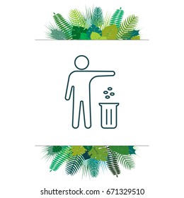 Silhouette of a man throwing garbage in a bin