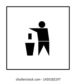 Silhouette man throws out trash