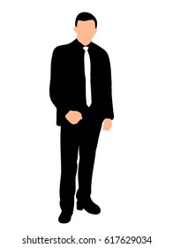 Silhouette man in tie business vector illustration