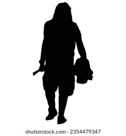 silhouette of a man with a tire iron